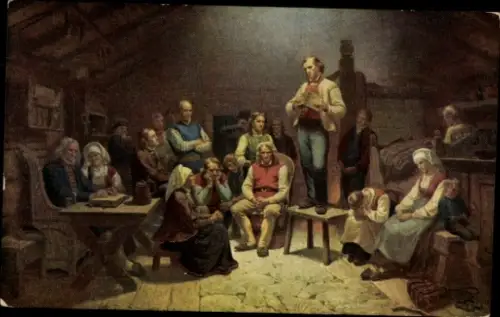 Künstler Ak Tidemand, A., Haugianere