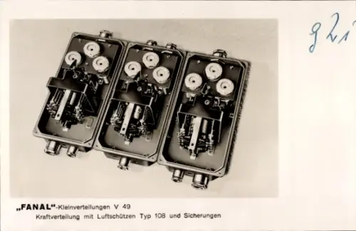 Ak Fanal Kleinverteilungen V 49, Kraftverteilung mit Luftschützen Typ 108 und Sicherungen, Reklame