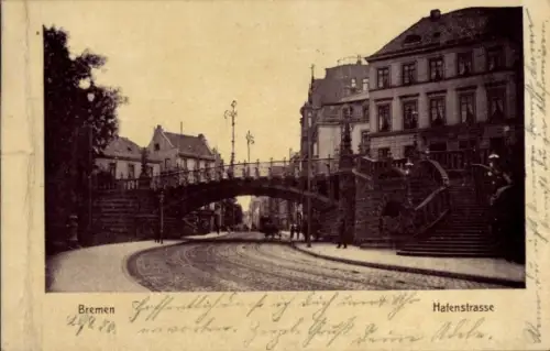 Ak Hansestadt Bremen, Hafenstraße