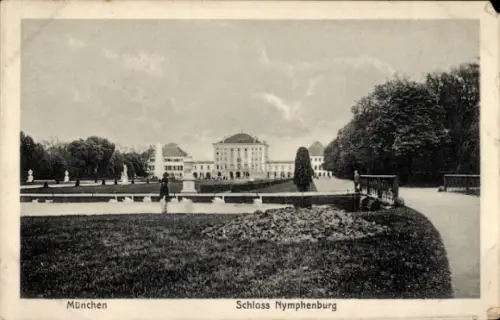 Ak Nymphenburg München Bayern, Königliches Schloss Nymphenburg, Schlosspark