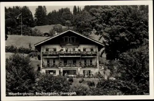 Ak Berchtesgaden in Oberbayern, Haus Bergkranz,  Stanggaß, Schwarz-Weiß