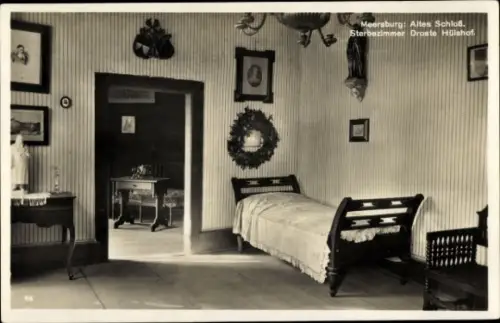 Ak Meersburg am Bodensee, Altes Schloss, Sterbezimmer Droste-Hülshoff