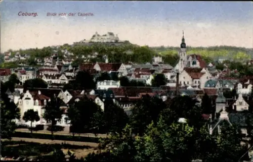 Ak Coburg in Oberfranken,  Blick von der Capelle, Stadtansicht, farbig, 