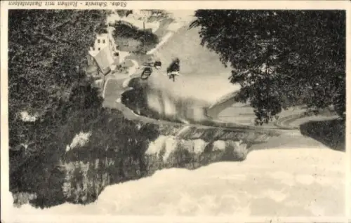 Ak Rathen an der Elbe Sächsische Schweiz, Sachs. Schweiz  Basteifelsen, Fluss, Boote, Landschaft