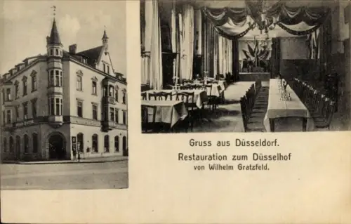 Ak Düsseldorf am Rhein, Restauration zum Düsseldorf