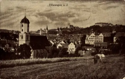 Ak Ellwangen an der Jagst Württemberg, Gesamtansicht