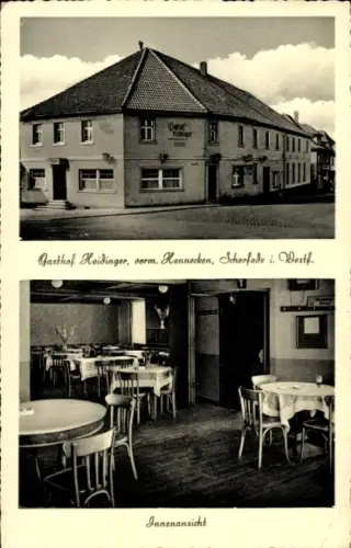 Ak Scherfede Warburg in Westfalen, Gasthof Heidinger, vormals Hennecken