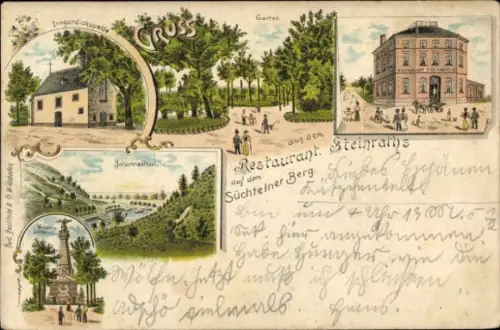 Litho Süchteln Viersen in Nordrhein Westfalen, Restaurant Steinraths auf dem Süchtelner Berge