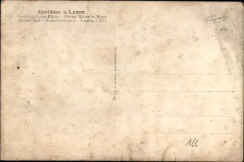 Ak Veitshöchheim in Unterfranken, Hofgarten, See, Wasserkünste, Gasthaus zum Lamm