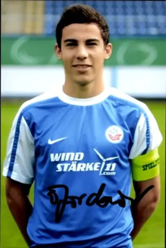 Autogrammkarte Fußballer Edisson Jordans, FC Hansa Rostock, Autogramm