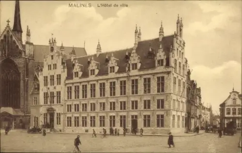 Ak Mechelen Mecheln Malines Flandern Antwerpen, Hotel de Ville