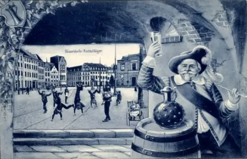 Passepartout Ak Düsseldorf am Rhein, Düsseldorfer Radschläger