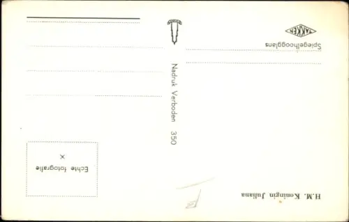 Ak Königin Juliana der Niederlande, Portrait