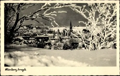 Ak Altenberg im Erzgebirge, Teilansicht im Winter