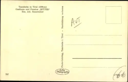 Ak Tannheim in Tirol, Gasthaus Ritter