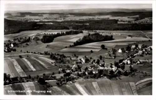 Ak Schlechtbach Rudersberg in Württemberg, Luftaufnahme von  Felder, Häuser, Landschaft