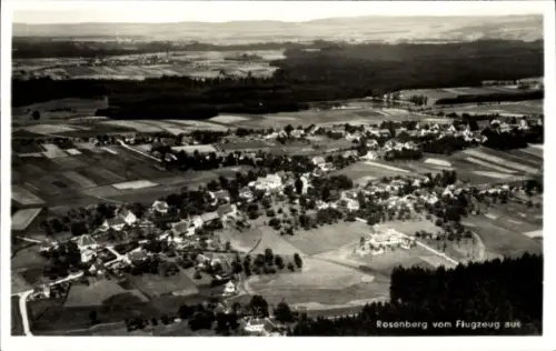 Ak Rosenberg in Württemberg, Luftaufnahme von  ländliche Umgebung, Felder, Häuser