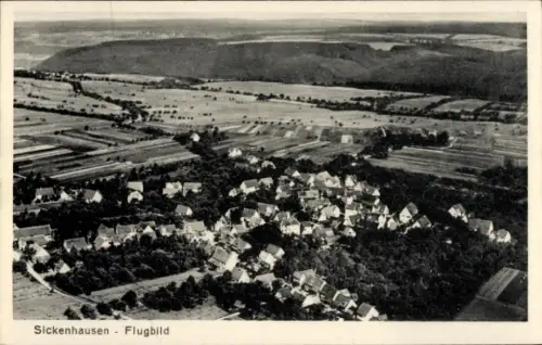 Ak Sickenhausen Reutlingen in Württemberg, Luftaufnahme