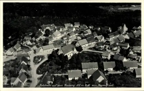 Ak Bubsheim in Württemberg, Luftaufnahme von  Häuser, Straßen, Wald