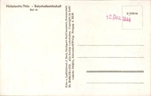 Ak Nöbdenitz Schmölln im Altenburger Land, Luftaufnahme von  Thüringen, Beschriftung: vom Flugzeu