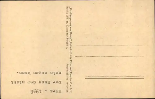 Ak Schauspieler Karl Ludwig Diehl, Portrait, Der Mann der nicht nein sagen kann