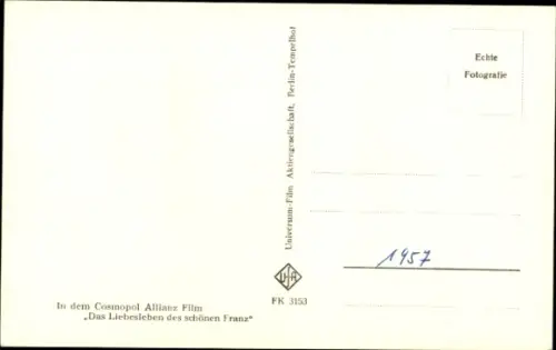 Ak Schauspieler Wolfgang Wahl, Portrait, Das Liebesleben des schönen Franz