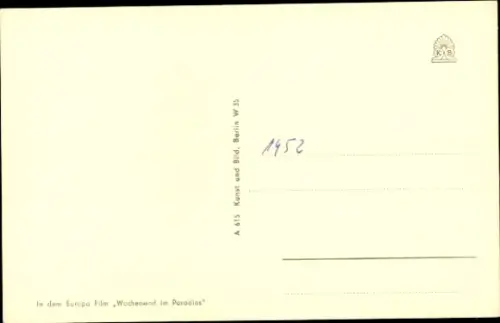 Ak Schauspielerin Margaret Cargill, Banjo, Wochenend im Paradies