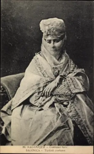 Ak Thessaloniki Griechenland, Costume Turc, Türkin