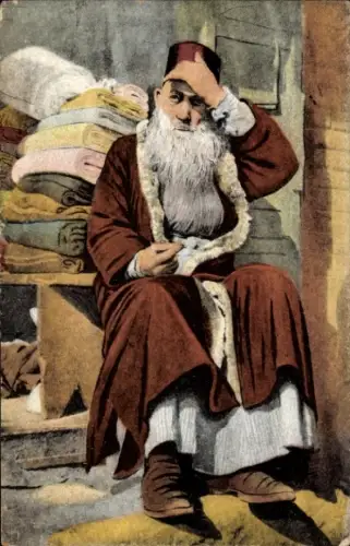 Judaika Ak Thessaloniki Griechenland, Marchand Juif, jüdischer Händler