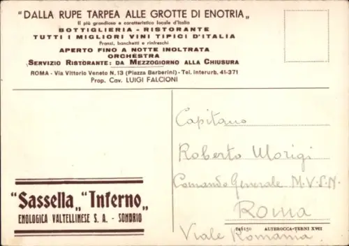 Ak Roma Rom Lazio, Grotte di Enotria, Restaurant, Weinfässer, Treppen,  Atmosphäre