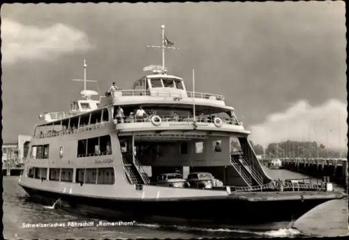 Ak Schweizerisches Fährschiff Romanshorn, Schweizerische Bundesbahnen, Autofähre
