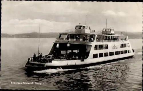 Ak Bodensee Fährschiff Thurgau, Autofähre, Passagiere