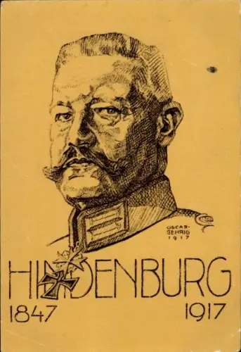 Künstler Ak Gehrig, O., Paul von Hindenburg 1847-1917, Portrait