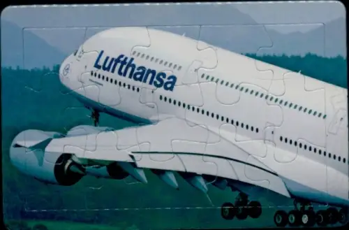 Puzzle AK Lufthansa, Flugzeug A380-800 beim Start
