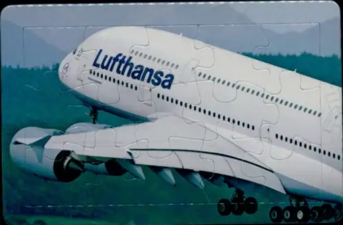 Puzzle AK Lufthansa, Flugzeug A380-800 beim Start
