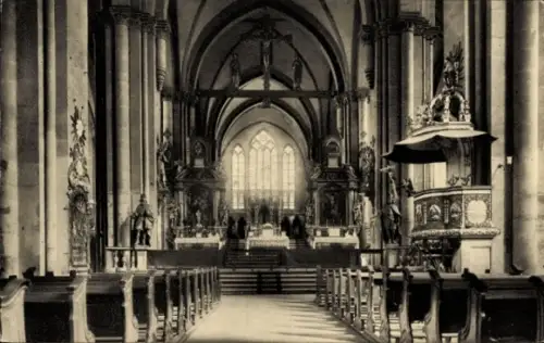Ak Paderborn in Westfalen, Innenansicht eines Doms, Altar, Kanzel, Paderborn