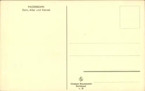 Ak Paderborn in Westfalen, Innenansicht eines Doms, Altar, Kanzel, Paderborn