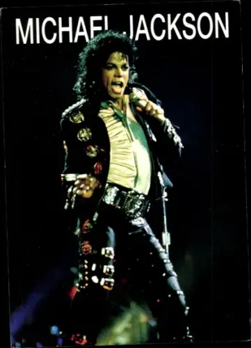 Ak Sänger Michael Jackson, Portrait mit Micro