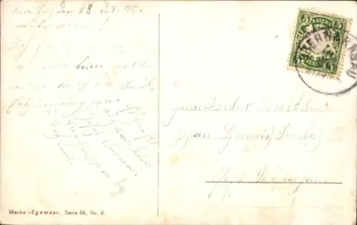 Ak Berglandschaft, Wohnhäuser, Kinder, Vögel im Flug