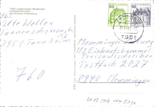 Ak Langenargen am Bodensee, Familienferiendorf,  Bodensee, Libelle, 