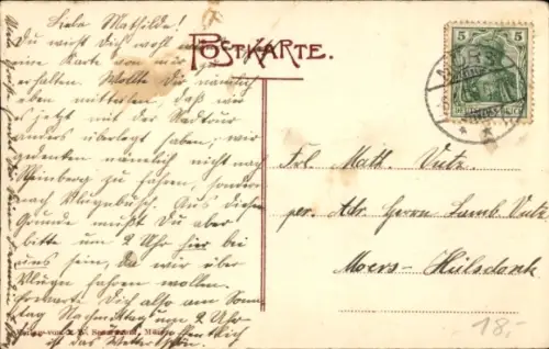 Ak Moers am Niederrhein, Schwäne am Ufer