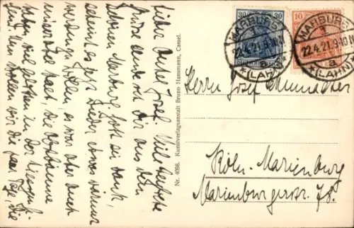 Ak Marburg an der Lahn,  Blick auf Universität, Schloss, Fluss, Brücke