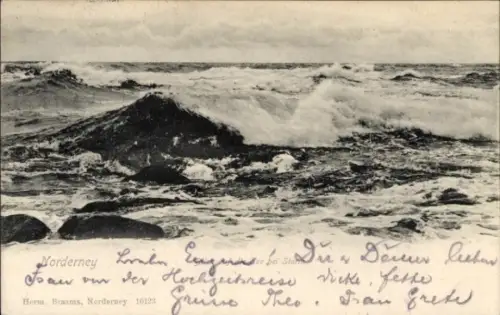Ak Nordseebad Norderney Ostfriesland,  Wellen, Meer, Küste, Herm. Braams
