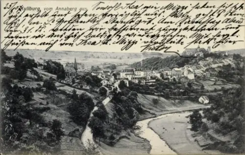 Ak Kyllburg in der Eifel,  Landschaft, Fluss, Häuser, Deutsche Reich