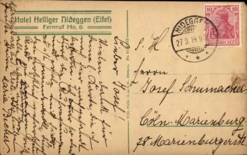 Ak Nideggen in der Eifel,  Eifel, Burgen, Häuser, Wald, Herbstfarben