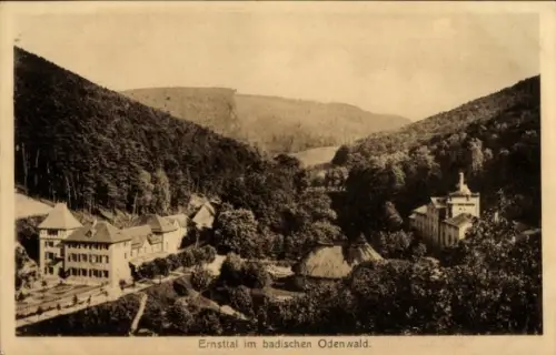 Ak Ernstthal Ernsttal Mudau im Odenwald Baden,  Landschaft, Bäume, Gebäude