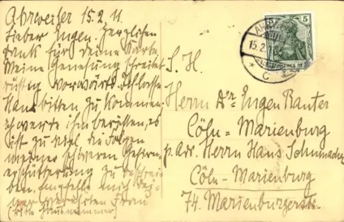 Ak Altenahr im Ahrtal, Flusslandschaft, Berge,  handschriftlicher Text