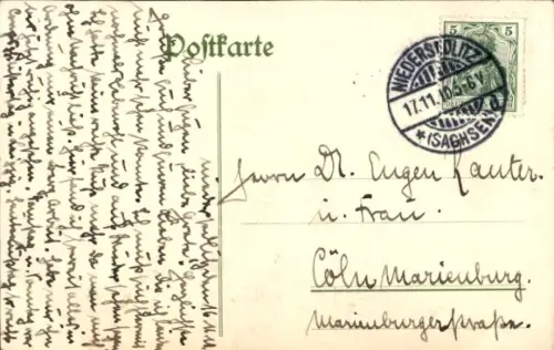 Ak Weinheim an der Bergstraße Baden, Wachenburg,   Burg, handschriftlicher Text