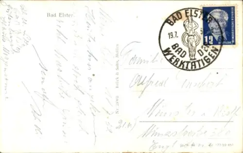 Ak Bad Elster im Vogtland,  Sachsenhat, Kurtheater, Blick vom Brunnenberg, Kurhaus