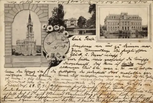 Vorläufer Ak Düsseldorf am Rhein, Johanneskirche, Ständehaus